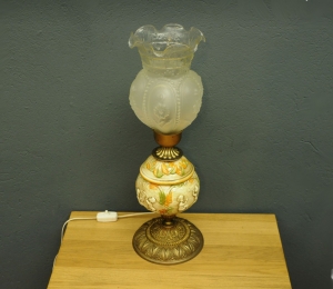 oryginalna lampa art deco porcelana mosiadz szklo t